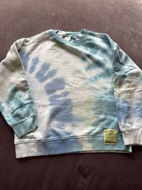 Zara Kids Mint Blue Tie-Dye Crewneck Sweatshirt